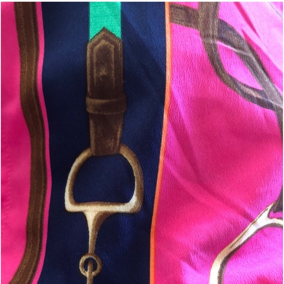 RALPH LAUREN Rare Pink Equestrian Horse Bit Stirrup Beautiful Luxury Blouse Sm - Picture 11 of 15